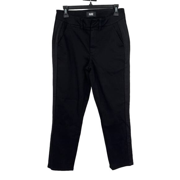 Paige Pants ribbon tuxedo stripe skinny black size 27 - Picture 1 of 6